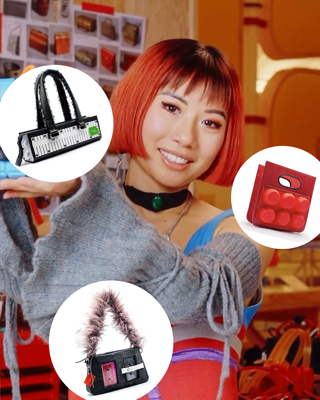 London-based designer Clara Chu poses with her sculptural bags in an exclusive animated profile and interview for Couture Troopers by Jessica Ye.